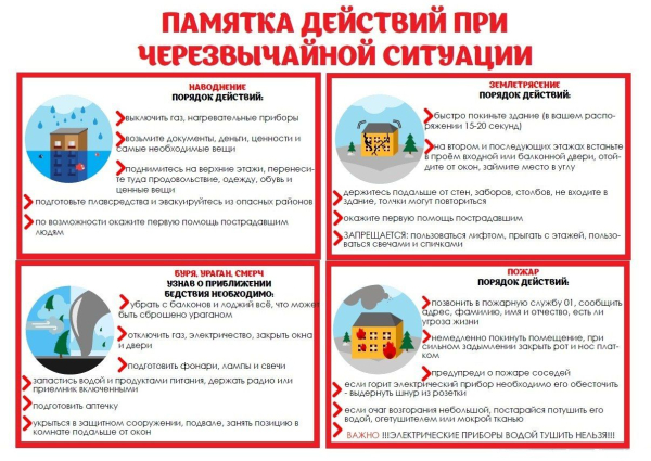 Памятки при ЧС